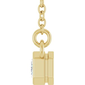 14K Yellow Gold 1/2 CT Natural Diamond Solitaire 16" Necklace