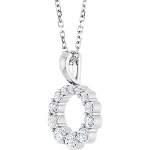 Platinum 1/3 CTW Natural Diamond Graduated Circle 16-18" Necklace