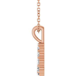 14K Rose Gold 1/3 CTW Natural Diamond Graduated Circle 16-18" Necklace