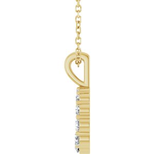 14K Yellow Gold 1/3 CTW Natural Diamond Graduated Circle 16-18" Necklace