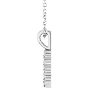 Platinum 1/3 CTW Lab-Grown Diamond Graduated Circle 16-18" Necklace