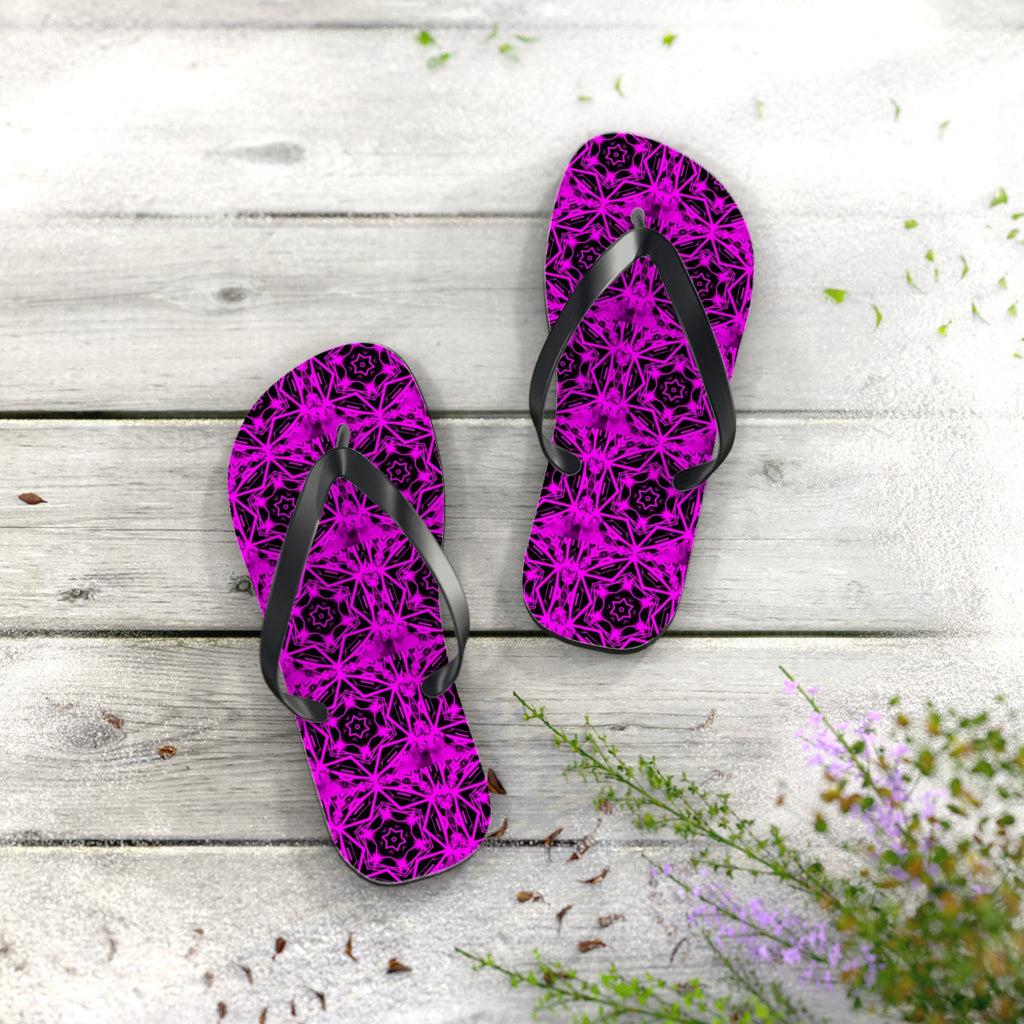 Purple Star Pattern Flip Flops for Women