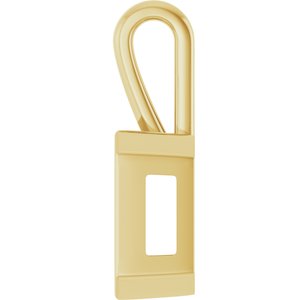 14K Yellow Gold 12x10 mm Emerald Charm/Pendant Mounting – image 6