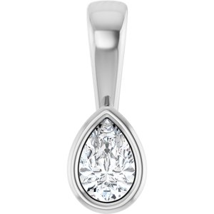 10K White Gold 4.5x3 mm Pear Charm/Pendant Mounting