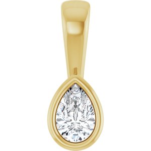 10K Yellow Gold 4.5x3 mm Pear Charm/Pendant Mounting
