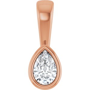 18K Rose Gold 4.5x3 mm Pear Charm/Pendant Mounting