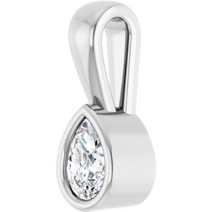 18K White Gold 4.5x3 mm Pear Charm/Pendant Mounting – image 3