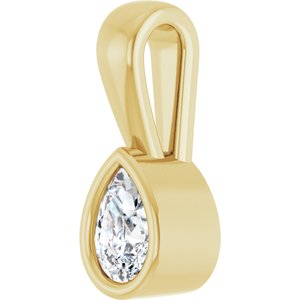 18K Yellow Gold 4.5x3 mm Pear Charm/Pendant Mounting – image 3