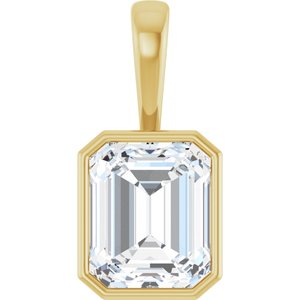 10K Yellow Gold 12x10 mm Emerald Charm/Pendant Mounting
