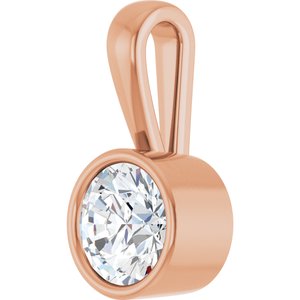 14K Rose Gold 7.4 mm Round Charm/Pendant Mounting – image 3