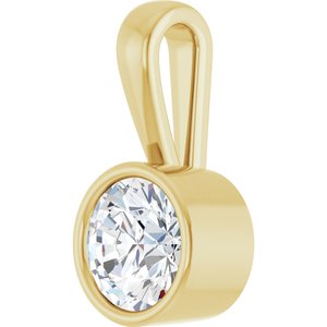 10K Yellow Gold 7.4 mm Round Charm/Pendant Mounting – image 3
