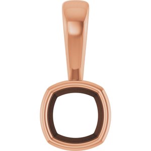 14K Rose Gold 5x5 mm Cushion Charm/Pendant Mounting – image 2