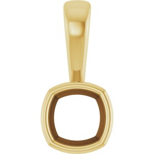 18K Yellow Gold 5x5 mm Cushion Charm/Pendant Mounting – image 2