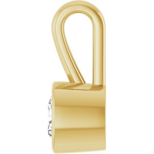 10K Yellow Gold 5x5 mm Cushion Charm/Pendant Mounting – image 5