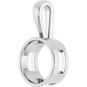 18K Palladium White Gold 15 mm Round Charm/Pendant Mounting – image 4