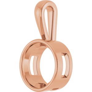 10K Rose Gold 15 mm Round Charm/Pendant Mounting – image 4