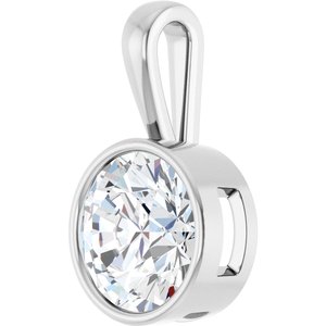 10K White Gold 15 mm Round Charm/Pendant Mounting – image 3