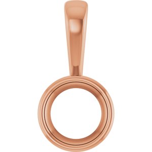 18K Rose Gold 7.4 mm Round Charm/Pendant Mounting – image 2