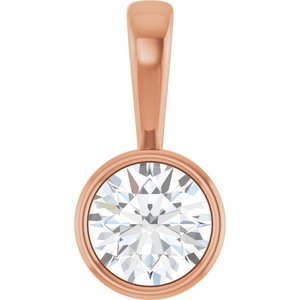 18K Rose Gold 7.4 mm Round Charm/Pendant Mounting