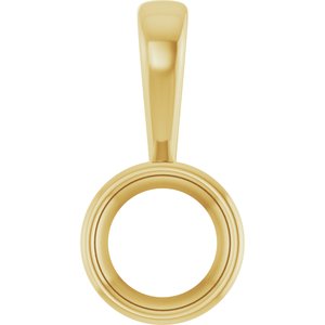10K Yellow Gold 7.4 mm Round Charm/Pendant Mounting – image 2