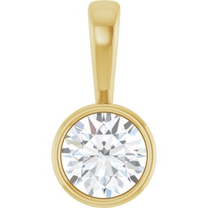 18K Yellow Gold 7.4 mm Round Charm/Pendant Mounting