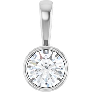 18K White Gold 7.4 mm Round Charm/Pendant Mounting