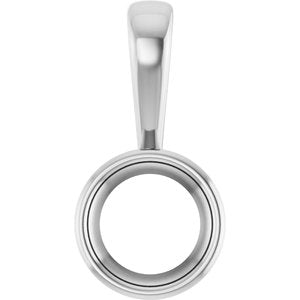 18K White Gold 7.4 mm Round Charm/Pendant Mounting – image 2