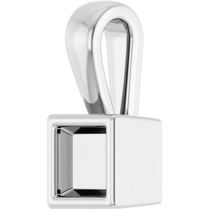 Continuum Sterling Silver 3.5x3.5 mm Square Charm/Pendant Mounting – image 4