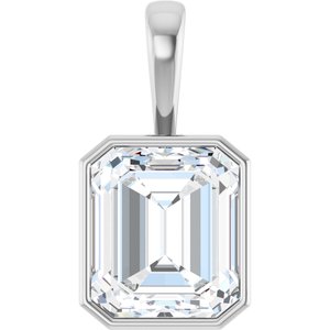 Continuum Sterling Silver 15x13 mm Emerald Charm/Pendant Mounting