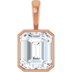 14K Rose Gold 15x13 mm Emerald Charm/Pendant Mounting