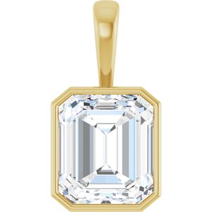 18K Yellow Gold 15x13 mm Emerald Charm/Pendant Mounting