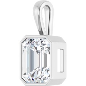 10K White Gold 15x13 mm Emerald Charm/Pendant Mounting – image 3