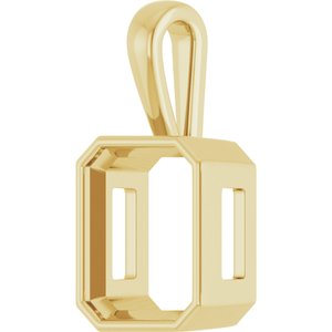 10K Yellow Gold 15x13 mm Emerald Charm/Pendant Mounting – image 4