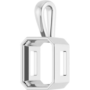 Platinum 15x13 mm Emerald Charm/Pendant Mounting – image 4