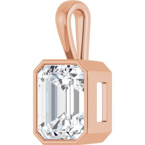 14K Rose Gold 15x13 mm Emerald Charm/Pendant Mounting – image 3