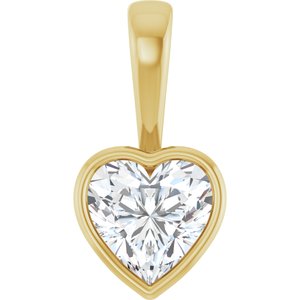 18K Yellow Gold 8x8 mm Heart Charm/Pendant Mounting