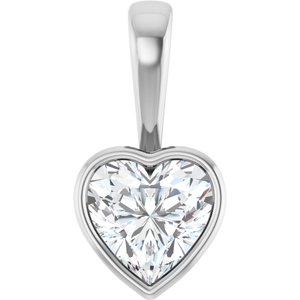 Platinum 8x8 mm Heart Charm/Pendant Mounting
