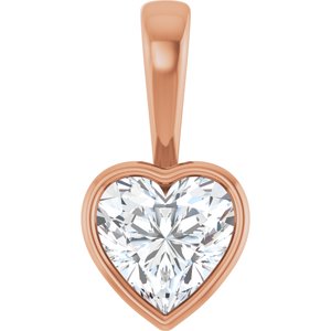 14K Rose Gold 8x8 mm Heart Charm/Pendant Mounting