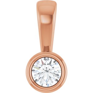 18K Rose Gold 3.2 mm Round Charm/Pendant Mounting