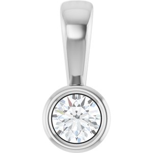 18K White Gold 3.2 mm Round Charm/Pendant Mounting
