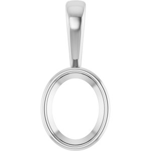 Platinum 10x8 mm Oval Charm/Pendant Mounting – image 2