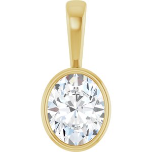 18K Yellow Gold 10x8 mm Oval Charm/Pendant Mounting