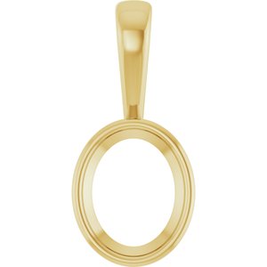 18K Yellow Gold 10x8 mm Oval Charm/Pendant Mounting – image 2