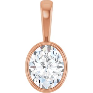 14K Rose Gold 10x8 mm Oval Charm/Pendant Mounting