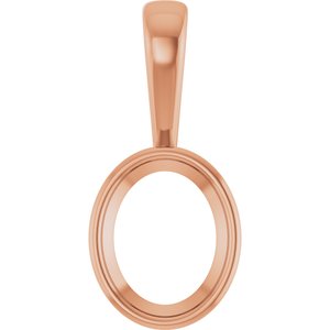 18K Rose Gold 10x8 mm Oval Charm/Pendant Mounting – image 2