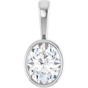18K White Gold 10x8 mm Oval Charm/Pendant Mounting