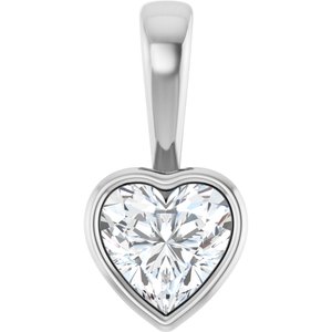 10K X1 White Gold 6.5x6.5 mm Heart Charm/Pendant Mounting