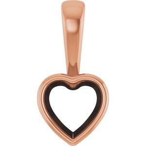 18K Rose Gold 6.5x6.5 mm Heart Charm/Pendant Mounting – image 2