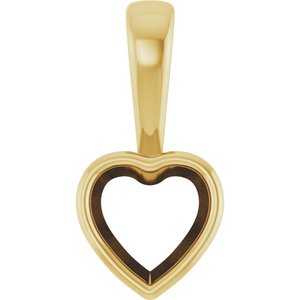 14K Yellow Gold 6.5x6.5 mm Heart Charm/Pendant Mounting – image 2