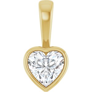 10K Yellow Gold 6.5x6.5 mm Heart Charm/Pendant Mounting